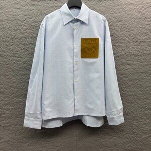 New Loewe Light Blue Striped Button Down Shirt